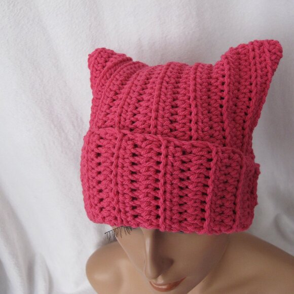 Bright Pink Cat Ear Beanie - Picture 5 of 7